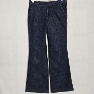 GAP Blue Straight Fit Flare Leg Denim Trouser Jeans Womens Sz 0 stretch regular